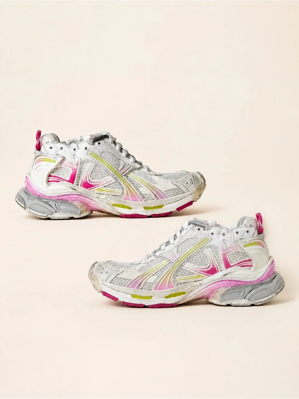 Balenciaga Runner Sneakers 39 Y2K Gorpcore Techwear Pink Green